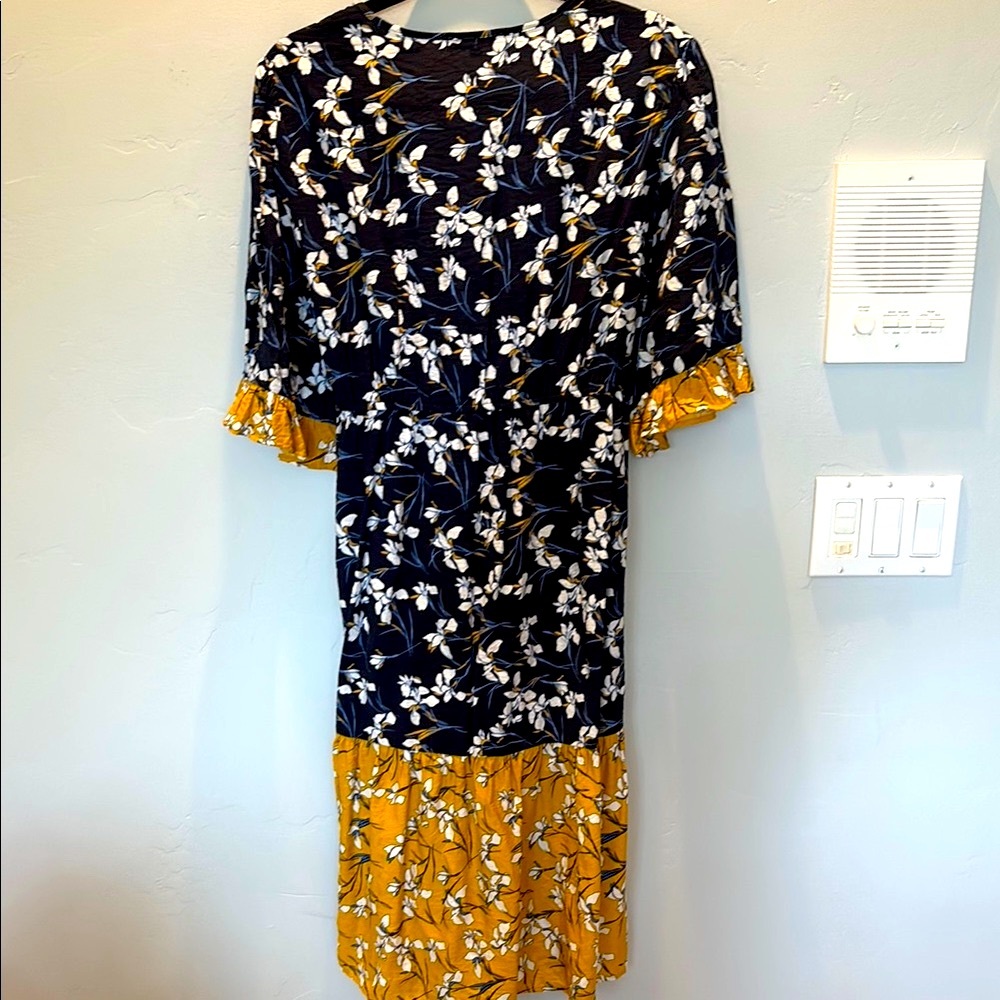 Navy and Yellow Swimsuit Cover up or Fun with Jeans!